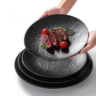 Đĩa Phip Melamine Vân Đá Chất Liệu  A8 Cao Cấp – Đẳng Cấp Nhà Hàng, Khách Sạn 386-11 Đen