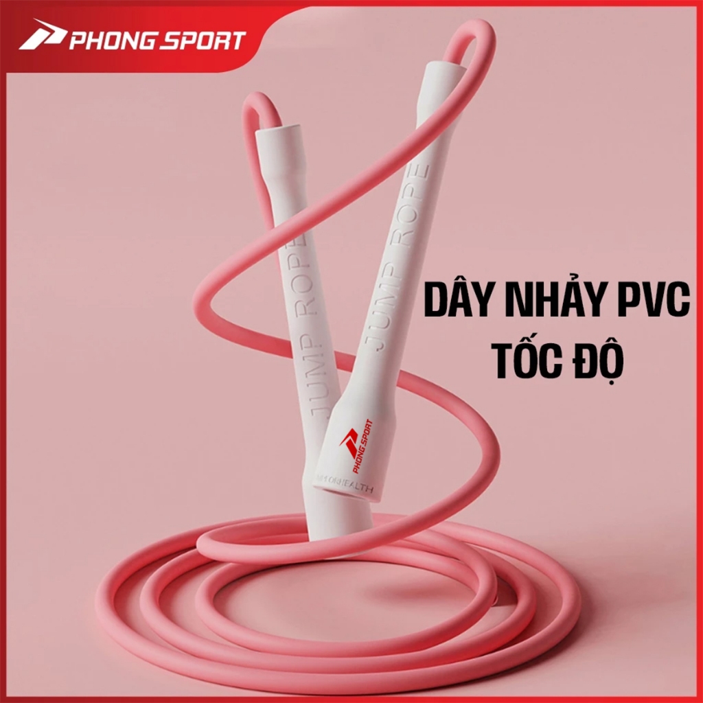 Dây nhảy tốc độ Phongsport chất liệu PVC 6mm, Tập thể lực, Cadio tại nhà AMIZIN