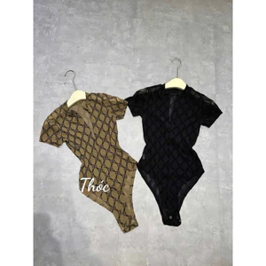 Áo body suits cộc tay phối hoạ tiết mix đồ cực chất