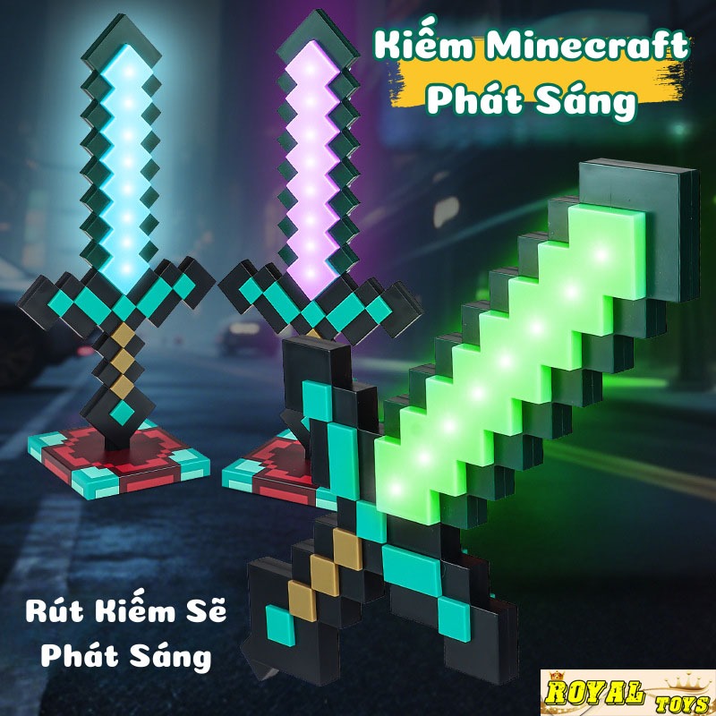 Đồ Chơi Ánh Sáng Đèn Ngủ Thanh Kiếm Minecraft Plus 12 Chế Độ Màu Thế Hệ ...