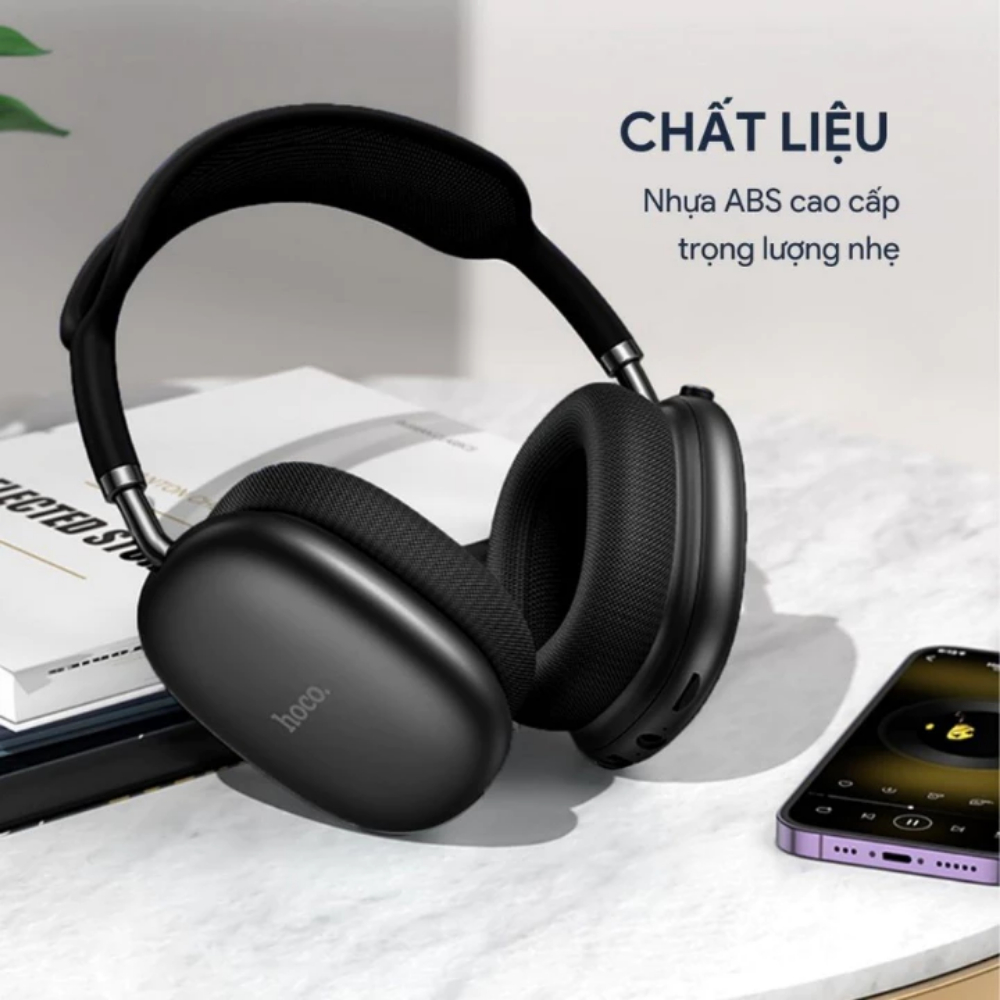 Tai Nghe Chụp Tai Hoco W55 Bluetooth V5.4, Pin Sử Dụng 90h, Có Mic, Hỗ Trợ Thẻ Nhớ, BH 2 Năm