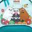 Balo thời trang họa tiết We Bare Bears vải 600D trượt nước dành cho tuổi teen để vừa laptop 15 inch