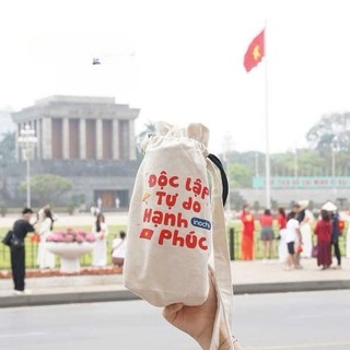 Túi bình đựng bình nước in chữ Độc lập - Tự do - Hạnh phúc