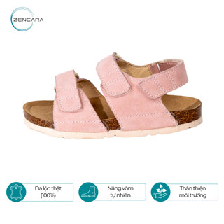 Sandal đế Cork dành cho trẻ em (Hồng Pastel), hỗ trợ nâng vòm và phòng chống bàn chân bẹt