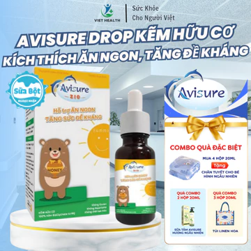 Kẽm Hữu Cơ Avisure Drop Zio - Kẽm Sinh Học Cho Bé, Tăng Hấp Thụ Thức Ăn, Tăng Sức Khỏe, Đề Kháng
