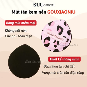 Mút Tán Kem Nền GUOXIAONIU Mềm Mại Không Hút Nền Họa Tiết Báo Đốm