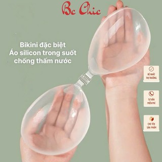 Áo silicon trong suốt C600 - Áo ngực vô hình chống thấm nước cài trước gom ngực tạo khe BC_CHIC LINGERIE