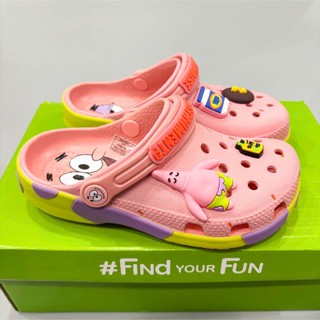 Dép sục Dinas classic Spongebob Patrick trẻ em, nữ, Sục Spongebob màu hồng cam pastel cao cấp tặng kèm set jibbitz 3D