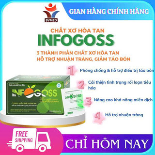 Infogoss 3g IAP - Chất xơ hòa tan hỗ trợ giảm táo bón, nhuận tràng (30 gói)