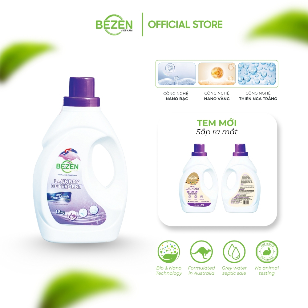 Nước Giặt Xả BEZEN Hương Chuông Đỏ Lưu Hương Dài Lâu, Sạch Thơm Mềm Mại Kháng Khuẩn Tự Nhiên