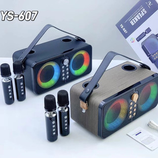 Loa Bluetooth Kèm 2 Mic YS-607 Âm Thanh Sống Động, Bass Mạnh, Hát Cực Hay, Bảo Hành 24 Tháng