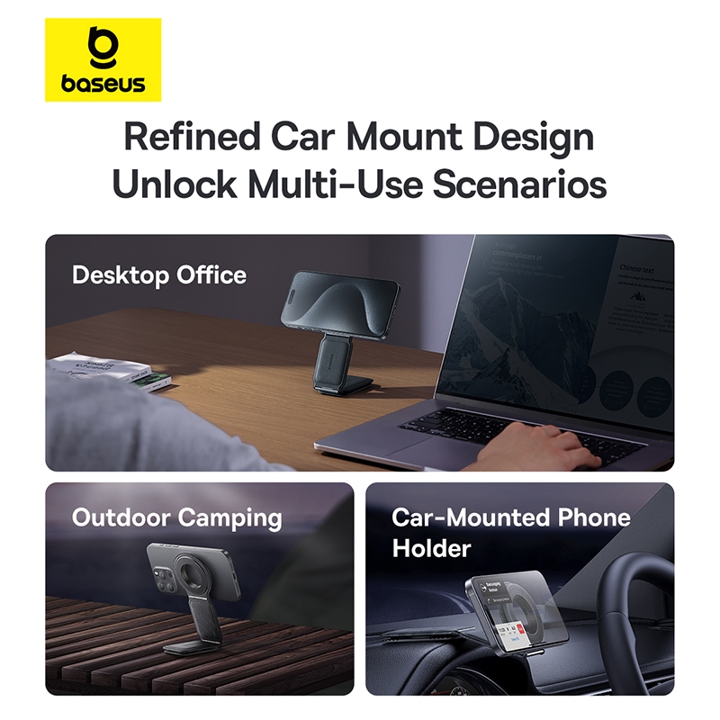 Giá đỡ điện thoại dùng trên xe hơi OS-Baseus PrimeTrip Series C02 Mega Magnetic Car Mount Stick-on