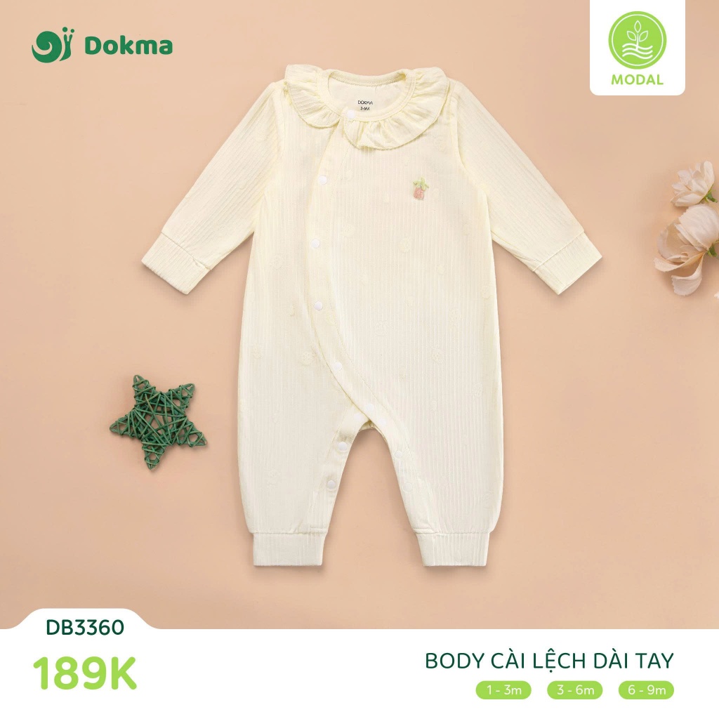(4,5-9kg) Bộ Body Cotton DOKMA Cài Lệch Dài Tay Cho Bé DB3067 DB3360