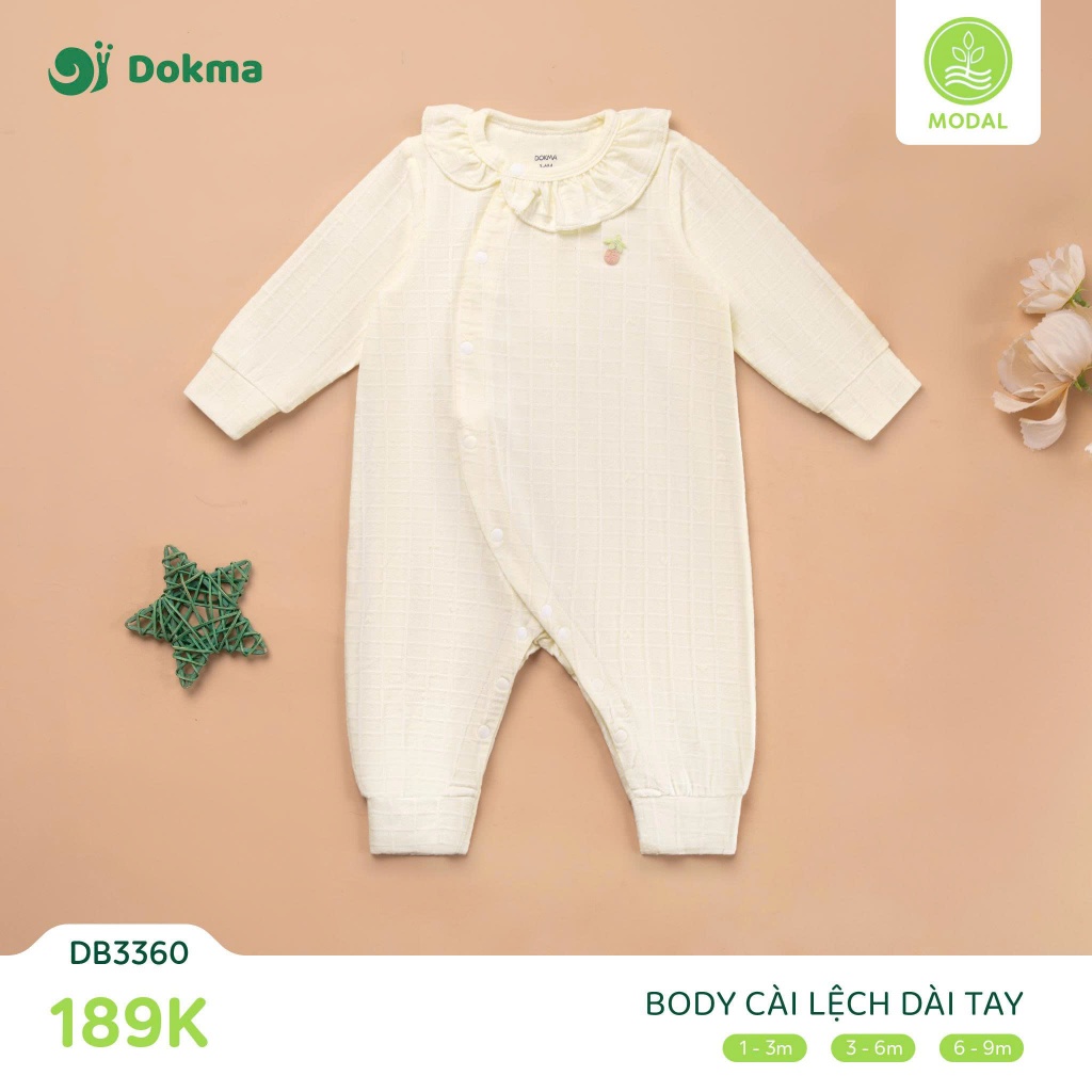 (4,5-9kg) Bộ Body Cotton DOKMA Cài Lệch Dài Tay Cho Bé DB3067 DB3360