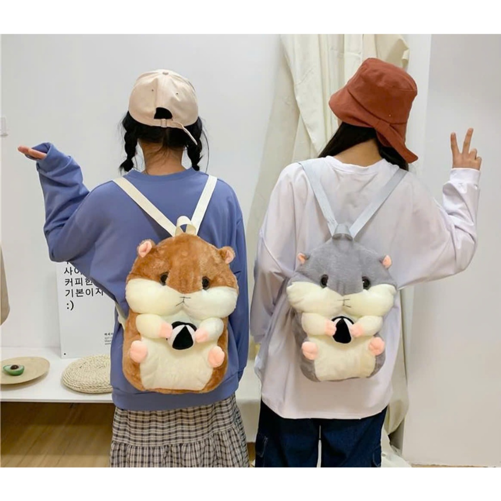 Balo sóc xám , chuột xám chuột Hamster nhồi bông kiểu dáng dễ thương