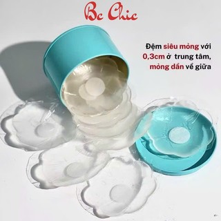 Hộp 5 đôi dán ngực silicon trong suốt, che nhũ hoa siêu mỏng tái sử dụng nhiều lần BC_CHIC LINGERIE