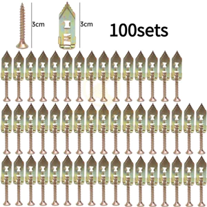【100Sets】Bộ vít neo vách thạch cao chắc chắn - Không cần khoan cắm tường tự khai thác để treo rèm, gương, khung ảnh