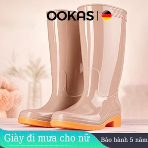 OOKAS Giày Mưa Ở giữa Nữ Ống ,Ngắn,Dài,Thời Trang Người Lớn Giày Chống , (Giá Trị)