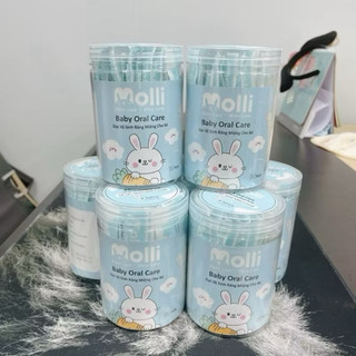 Que Rơ Lưỡi Molli Cho Bé Sơ Sinh - Tăm Bông Rơ Lưỡi Vệ Sinh Miệng Cho Bé