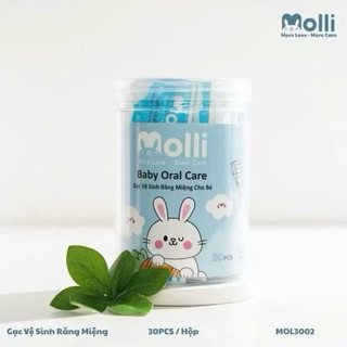 Que Rơ Lưỡi Molli Cho Bé Sơ Sinh - Tăm Bông Rơ Lưỡi Vệ Sinh Miệng Cho Bé