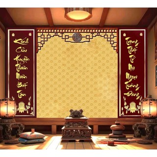 Tranh Câu Đối Phòng Thờ tráng gương