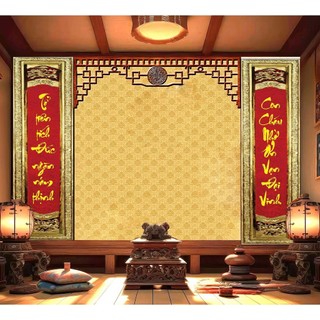 Tranh Câu Đối Phòng Thờ tráng gương