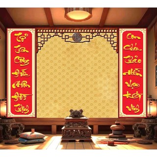 Tranh Câu Đối Phòng Thờ tráng gương