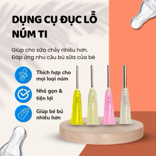 Đục lỗ núm ti bình sữa cho bé, dùng cho mọi loại núm ti, giúp sữa chảy nhanh hơn