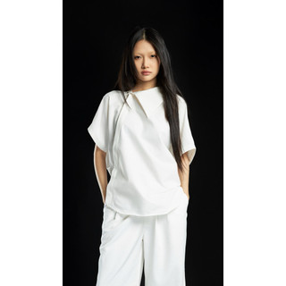 Áo Sơ Mi Lệch Kaki Thun Lungtungstudio Crossed Shirt - LTSM01