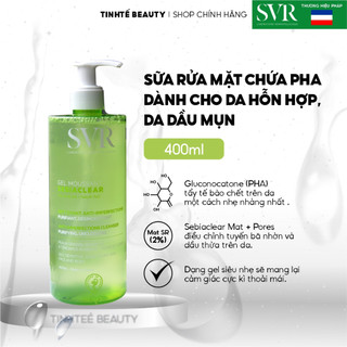 Sữa rửa mặt chứa PHA dành cho da hỗn hợp, da dầu mụn SVR Sebiaclear Gel Moussant 400ml
