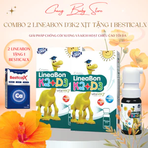Lineabon D3K2 giúp bé ngủ ngon, mau lớn, chắc khỏe xương, tăng chiều cao chai 10ml