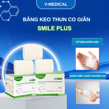 Băng keo thun co giãn SmilePlus, băng bảo vệ cơ khớp chơi thể thao, cố định băng gạc vết thương