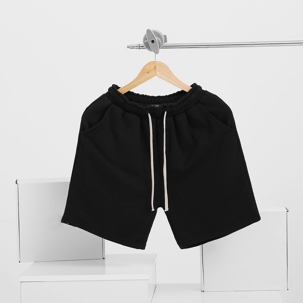 Quần short trơn Basic nỉ da cá mềm mịn co giãn thoáng mát 40-100kg form suông Unisex Basetee
