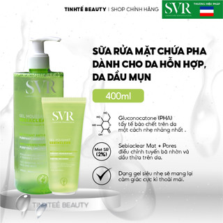 Sữa rửa mặt SVR cho da dầu mụn không có xà phòng SVR Sebiaclear Gel Moussant 200ml/400ml