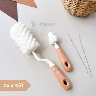 Cọ rửa bình xoay 360 độ kèm mút xốp cao cấp Honper HP229