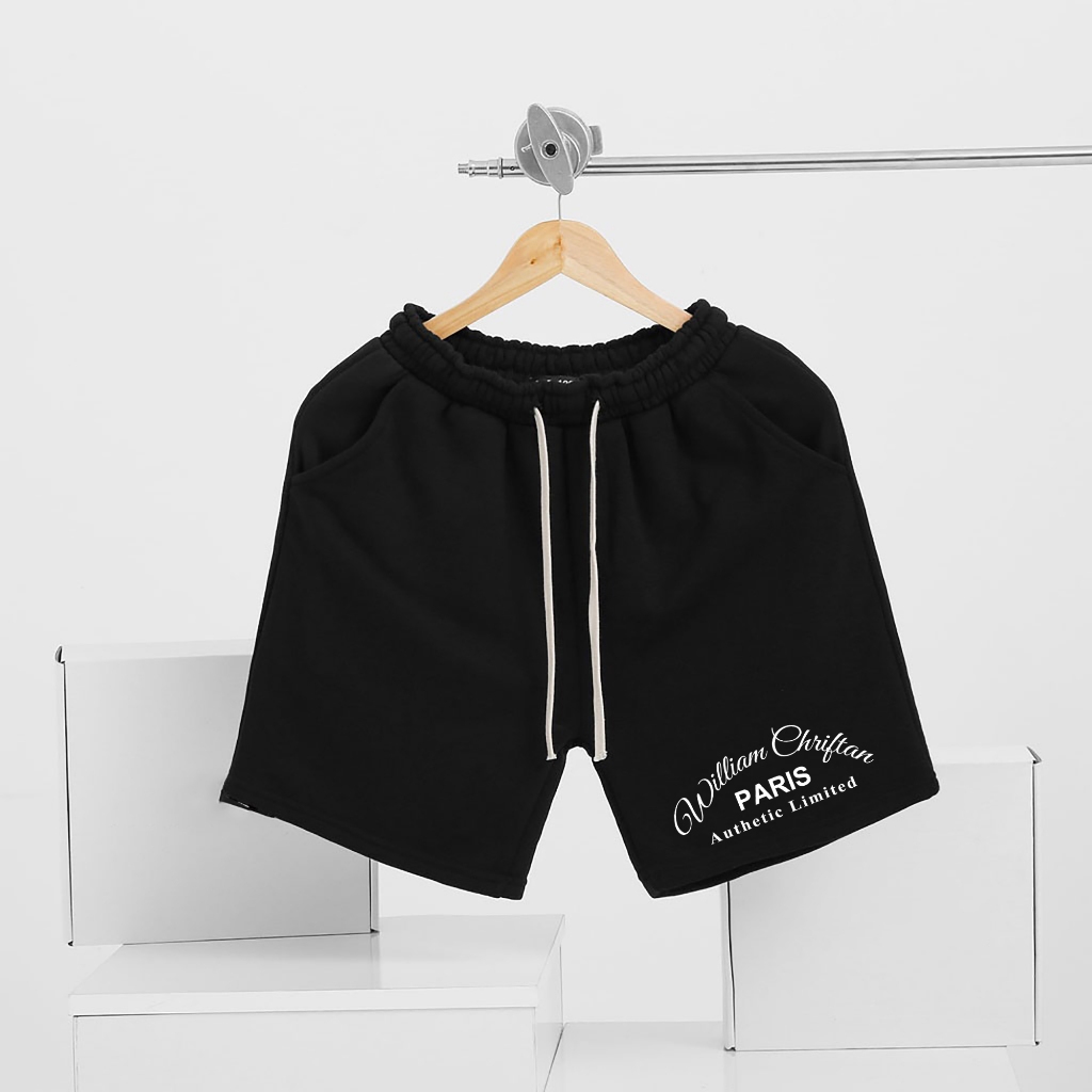 Quần short William nỉ da cá mềm mịn co giãn thoáng mát 40-100kg form suông Unisex Basetee