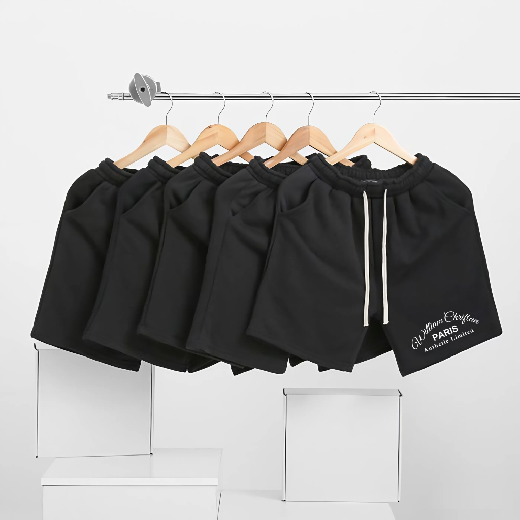 Quần short William nỉ da cá mềm mịn co giãn thoáng mát 40-100kg form suông Unisex Basetee