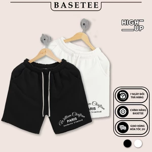Quần short William nỉ da cá mềm mịn co giãn thoáng mát 40-100kg form suông Unisex Basetee