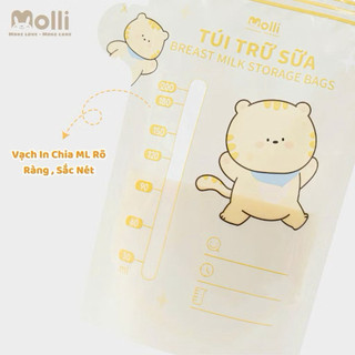 Túi Trữ Sữa Mẹ Molli 30 Túi/Hộp 150ml 200ml 250ml - Túi Trữ Sữa Khoá Zip Đôi Chống Tràn, Bảo Quản Sữa Cho Bé