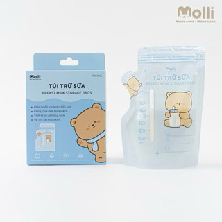 Túi Trữ Sữa Mẹ Molli 30 Túi/Hộp 150ml 200ml 250ml - Túi Trữ Sữa Khoá Zip Đôi Chống Tràn, Bảo Quản Sữa Cho Bé