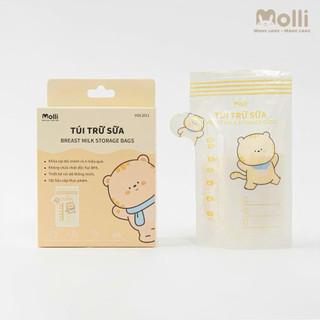 Túi Trữ Sữa Mẹ Molli 30 Túi/Hộp 150ml 200ml 250ml - Túi Trữ Sữa Khoá Zip Đôi Chống Tràn, Bảo Quản Sữa Cho Bé