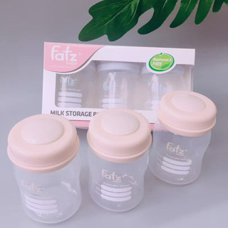 Set 3 Bình Trữ Sữa Mẹ 150ml Fatz Baby - Bình Trữ Sữa Có Nắp, Nhựa An Toàn Cho Bé