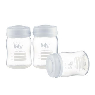 Set 3 Bình Trữ Sữa Mẹ 150ml Fatz Baby - Bình Trữ Sữa Có Nắp, Nhựa An Toàn Cho Bé