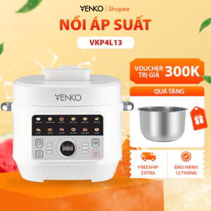 Nồi Áp Suất Thông Minh Venko Dung Tích 4L VKP4L13/VKP4L10, Có Hẹn Giờ 14 Chế Độ Nấu Đa Năng Ruột INOX Và GỐM bền bỉ