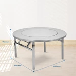 [FREESHIP] Bàn inox gấp gọn 1m4 Revin QUI PHÚC, có mâm xoay, tiện lợi, bàn ăn gia đình, nhà hàng — ảnh 2