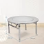 Bàn inox gấp gọn 1m4 Revin QUI PHÚC, có mâm xoay, tiện lợi, bàn ăn gia đình, nhà hàng