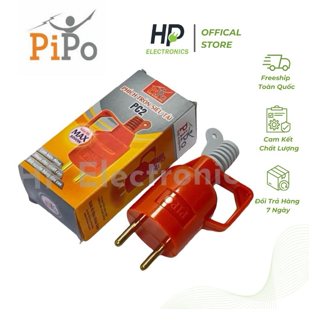Phích cắm và phích âm tròn siêu tải Max 8000W thương hiệu PIPO