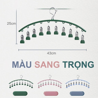 Móc treo đồ, móc quần áo đa năng kết hợp nhựa bền đẹp, phơi đồ lót tất vớ tiện dụng