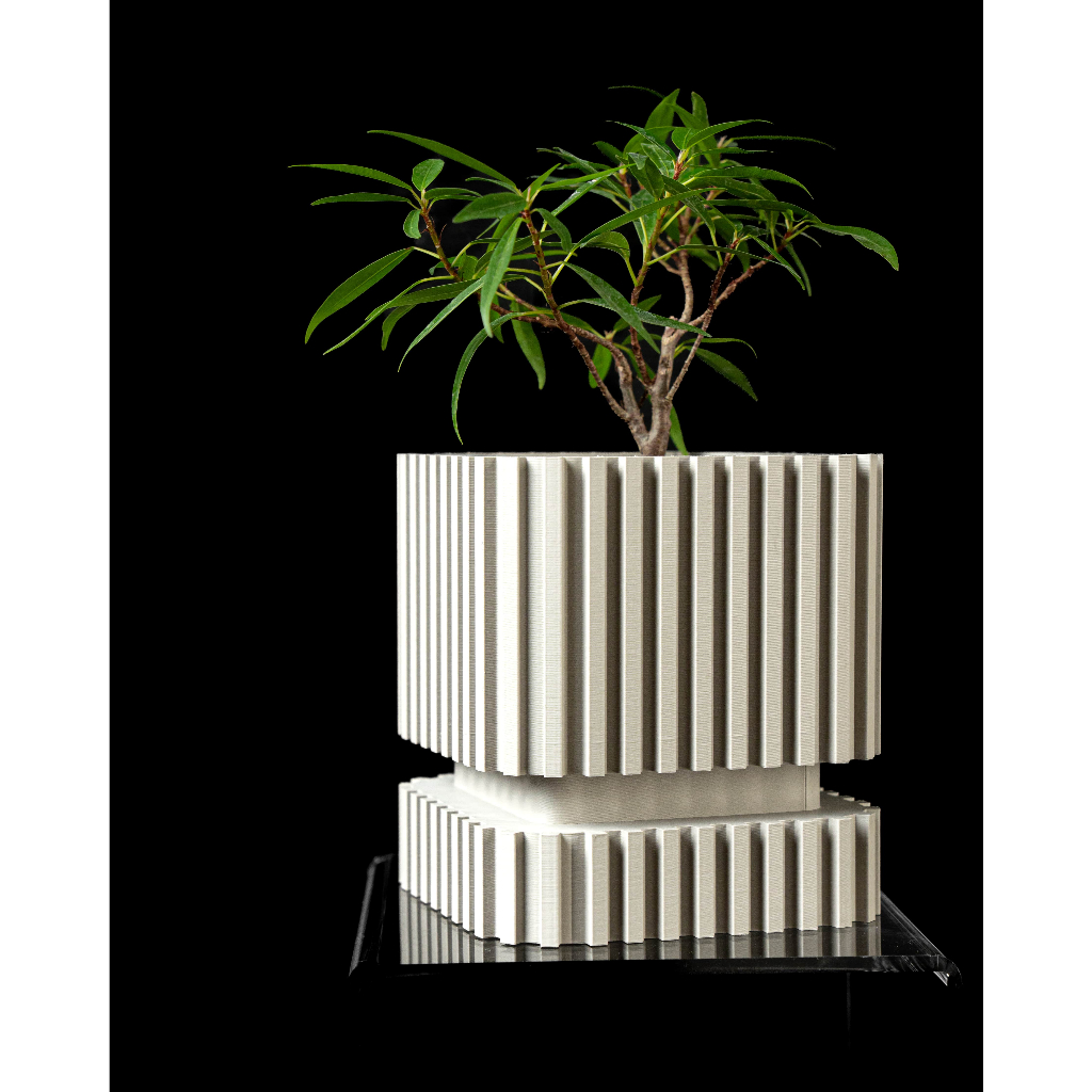 Chậu cây trang trí, tặng kèm nametag (quà tặng) - Mẫu Stripes - ArtPrint3D
