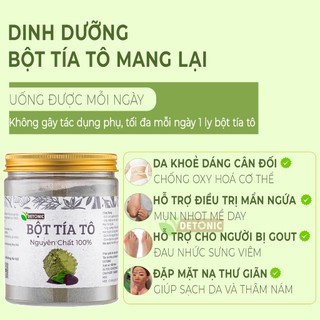 Bột tía tô nguyên chất DETONIC hỗ trợ giải cảm, hạ sốt, người bị gout, giúp trắng da tự nhiên, giảm mụn và thâm sạm nám